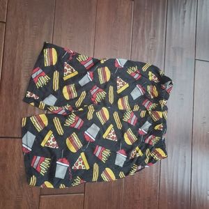 Boys Black Pizza & Hamburger Sleep Shorts
